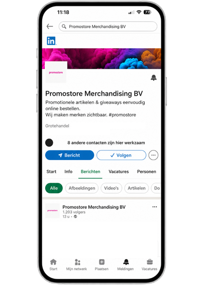 Volg Promostore nu op LinkedIn en ontdek vakartikelen over reclameartikelen in B2B-marketing LinkedIn-profiel van Promostore – Ontdek reclameartikelen in de B2B-sector