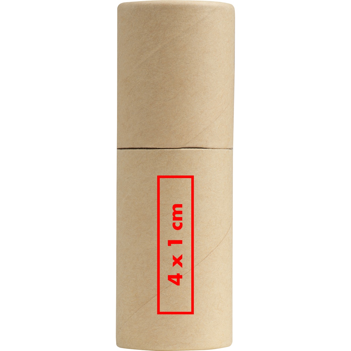 Op het karton (4 x 1 cm)