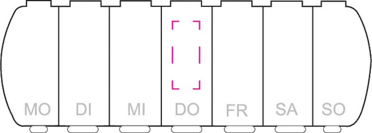 Op deksel (0,8x2 cm)