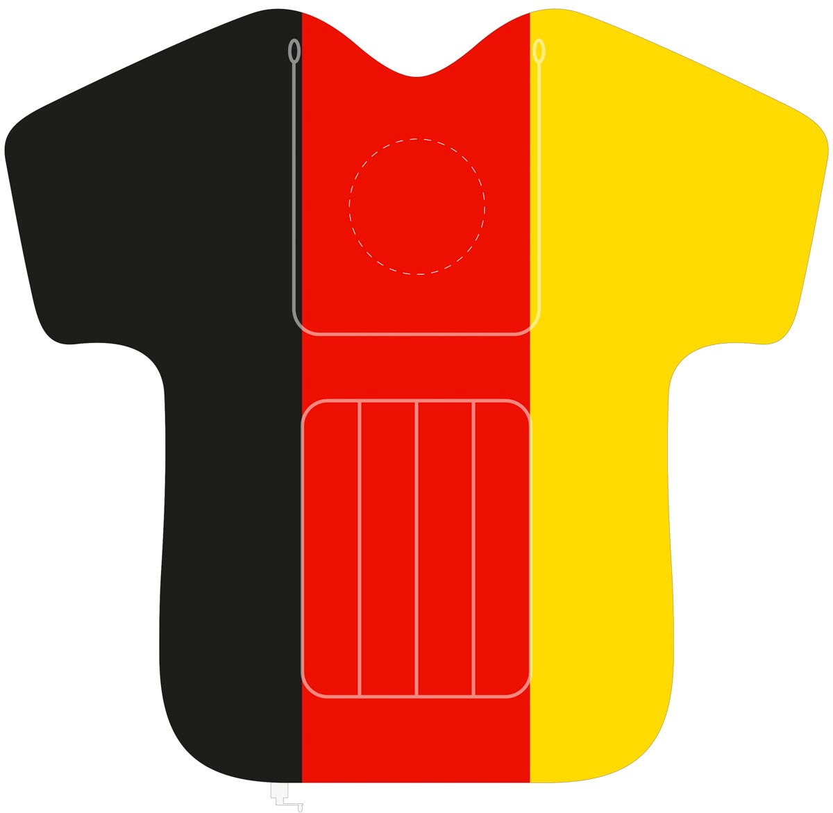 Middelste rode segment in het midden (Ø 8 cm)