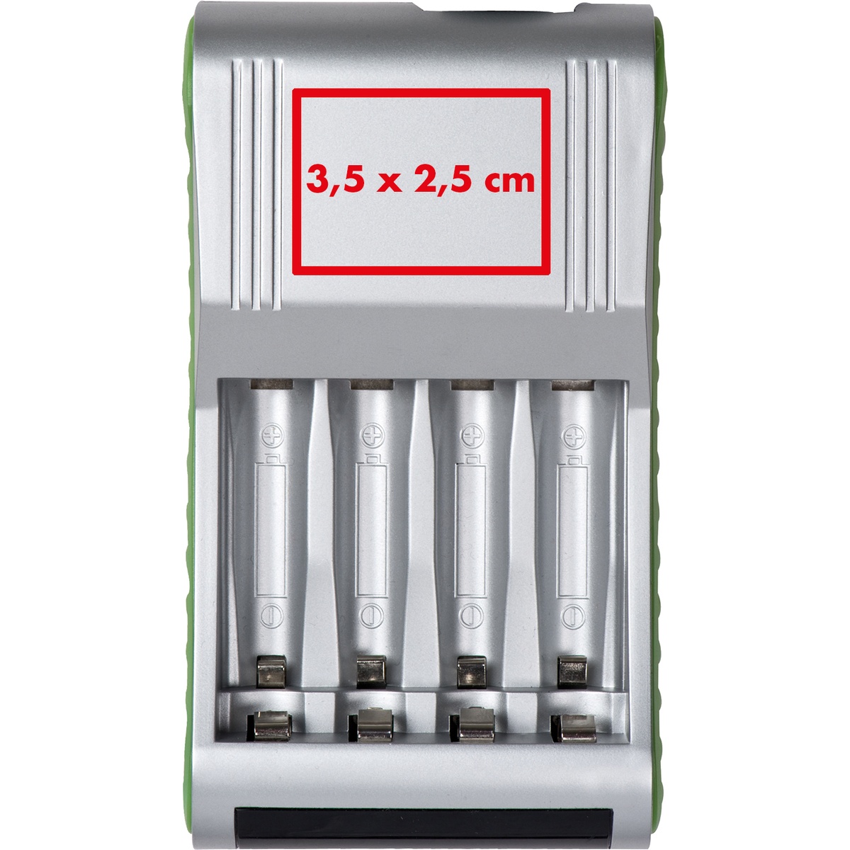 In het bovenste gedeelte (3,5 x 2,5 cm)