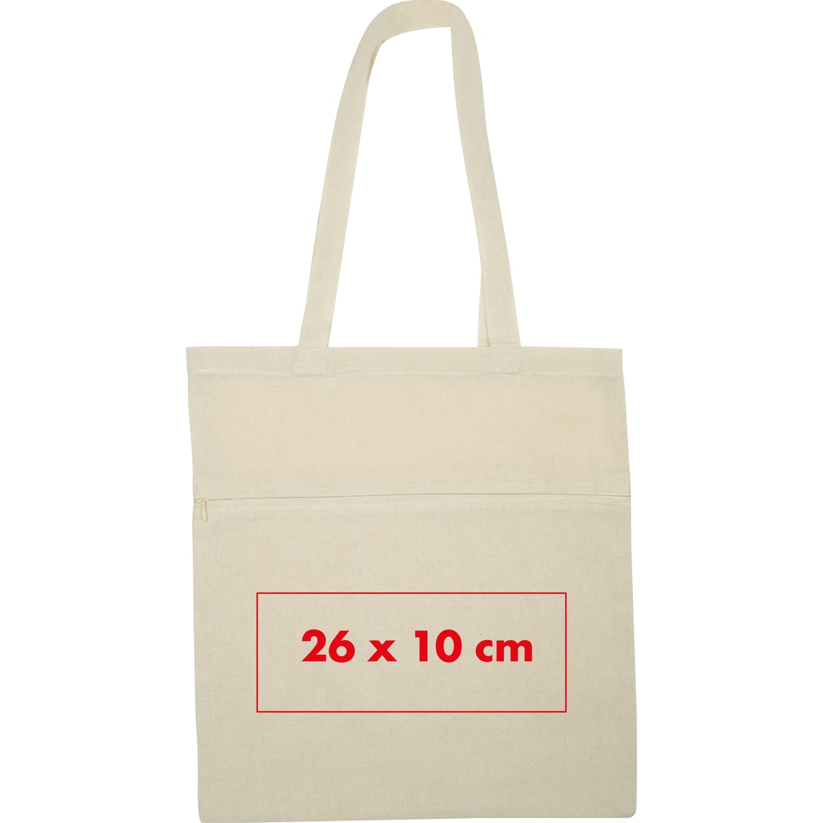 Op de voorkant (26 x 10 cm)