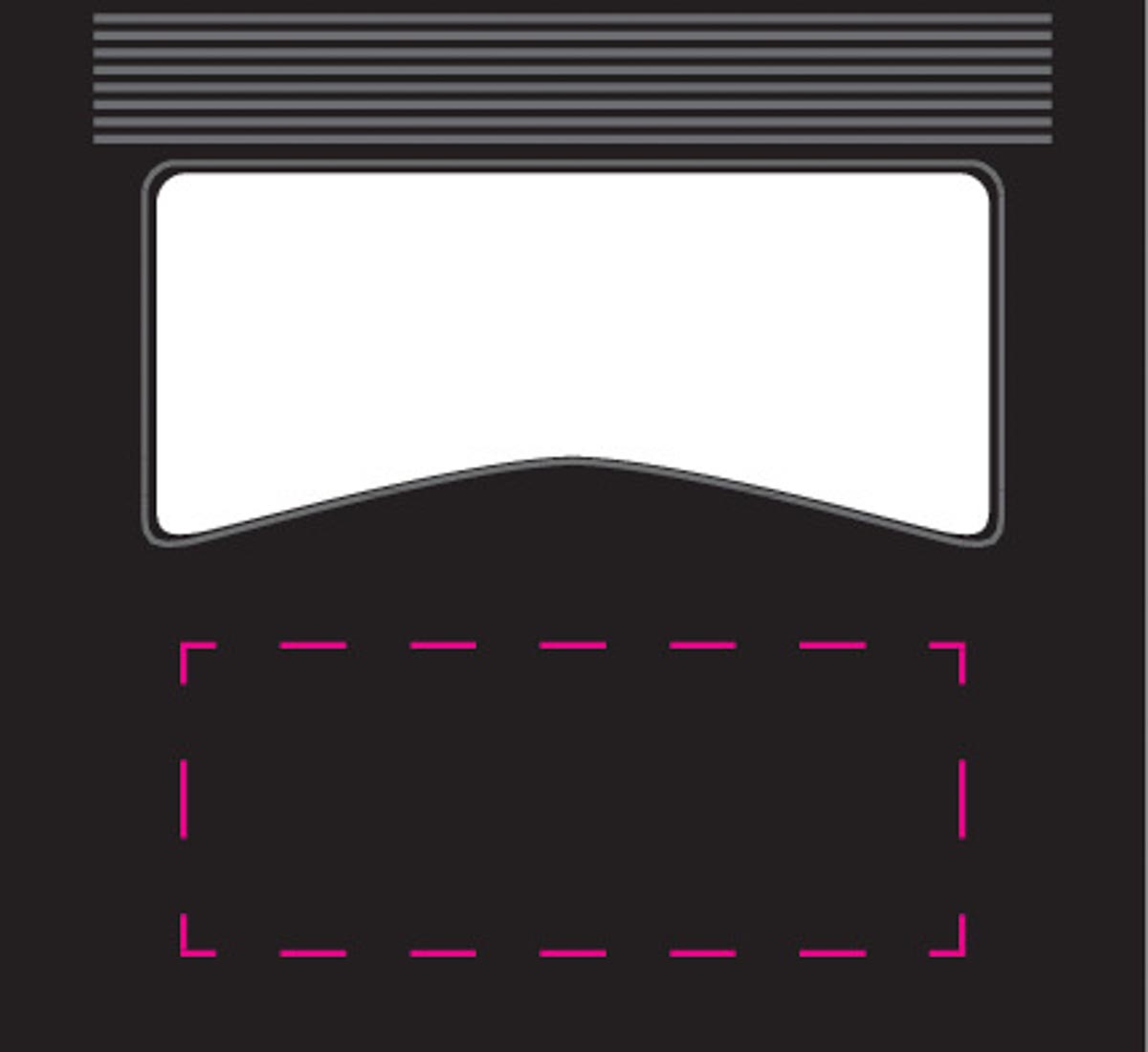 Op de zijkant (voorkant) (5x2 cm)