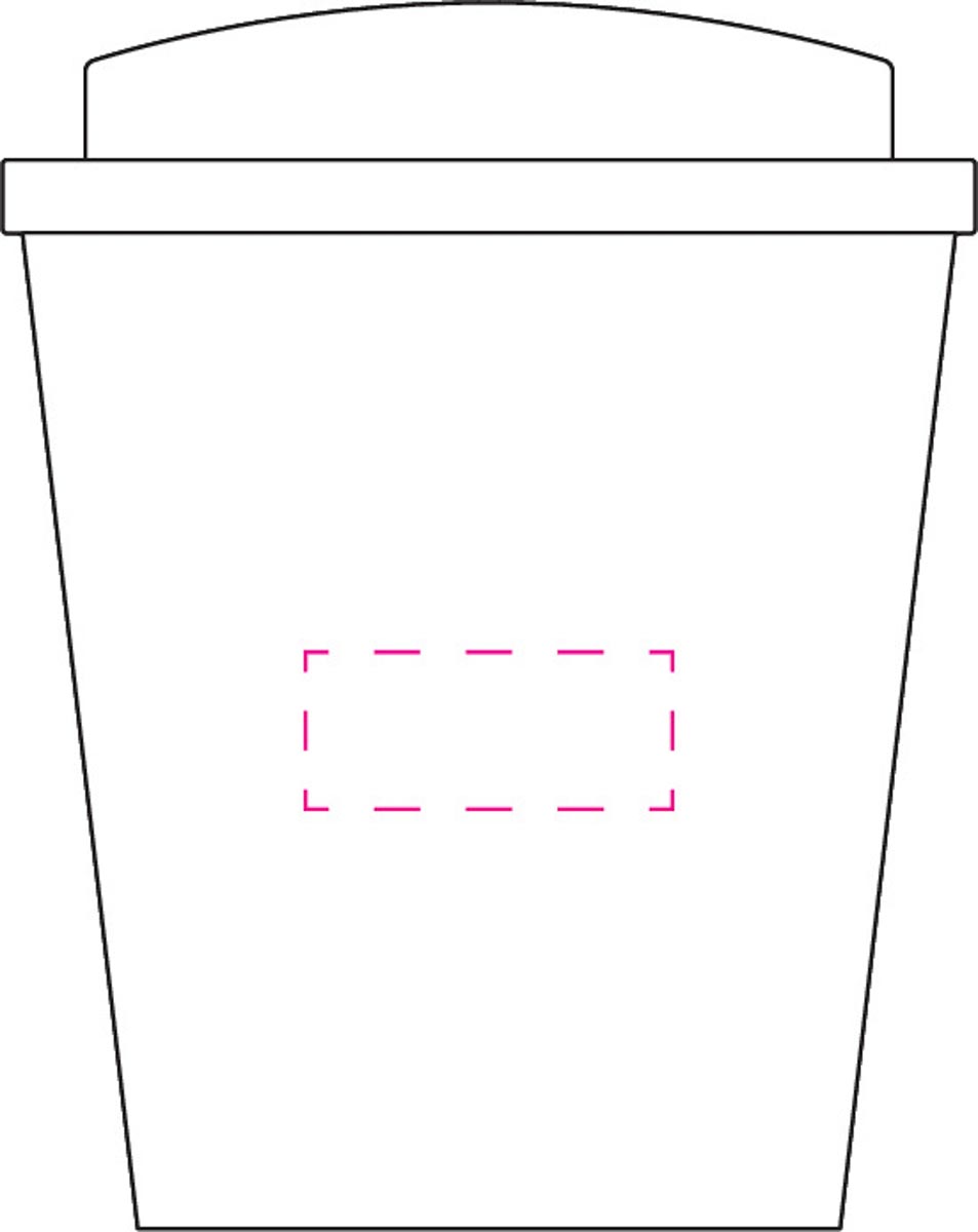 Op de zijkant dwars (3,5x1,5 cm)