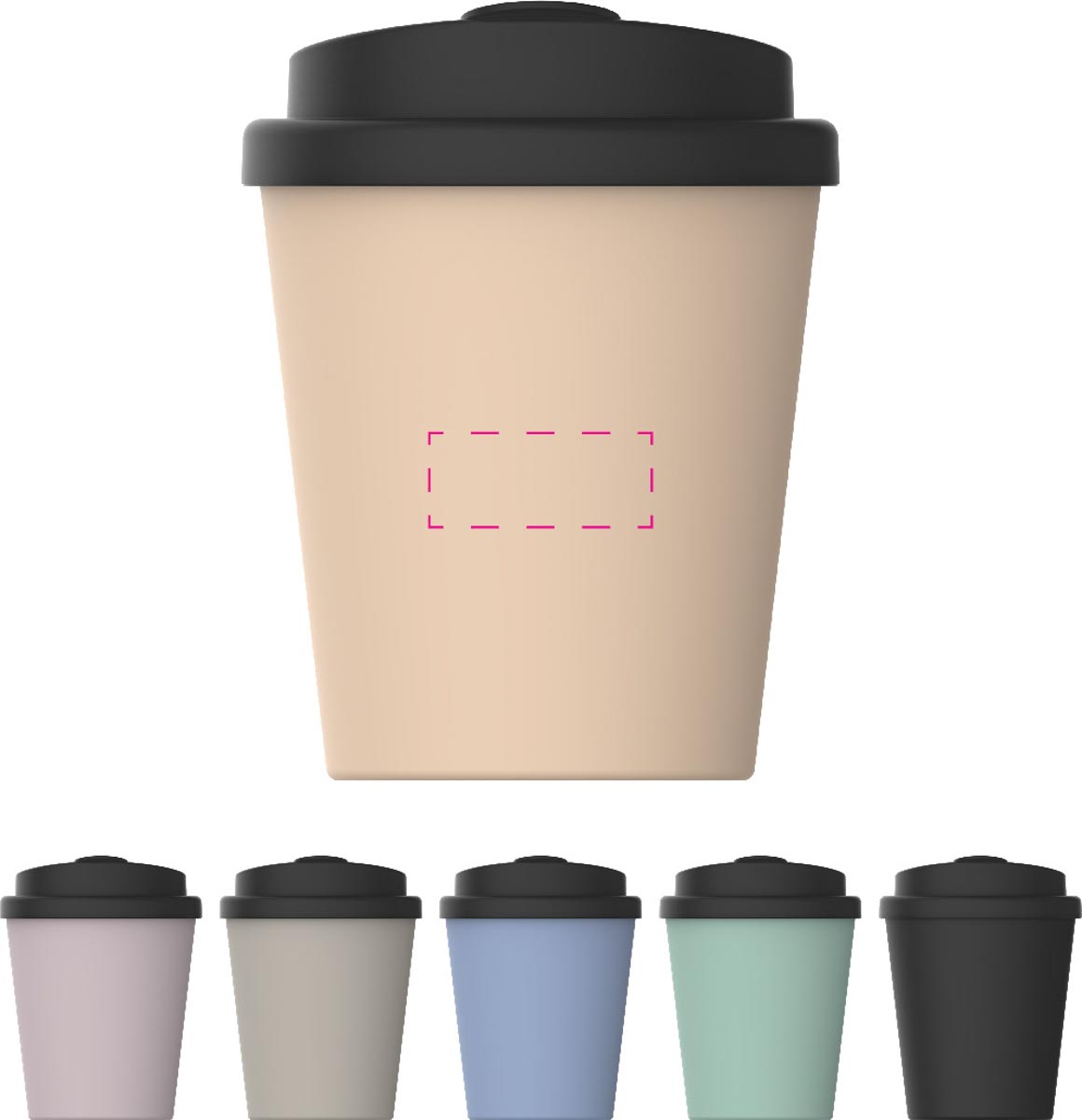 Op de zijkant dwars (3,5x1,5 cm)