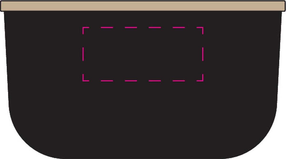 Midden op korte zijde (4,5x2 cm)