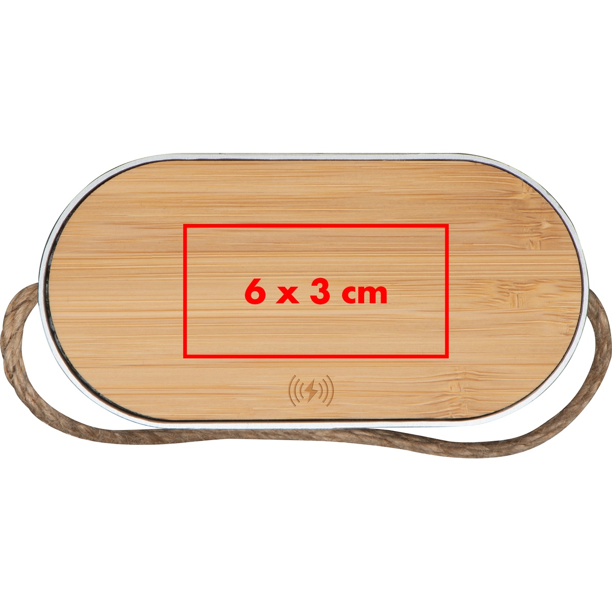 Op het houten oppervlak (6 x 3 cm)