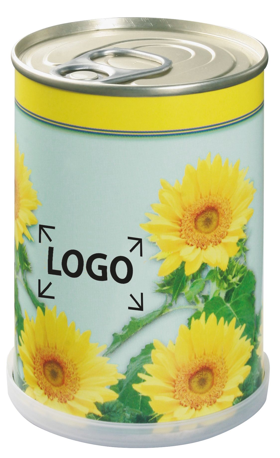 op het blik (2,5 x 3,0 cm)