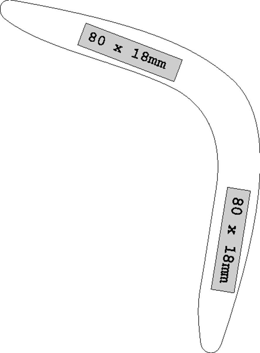 op linker-/rechterbeen (8x1,8 cm)