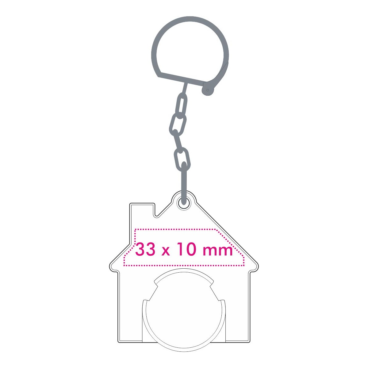 Houder achterzijde (3,3 x 1 cm)