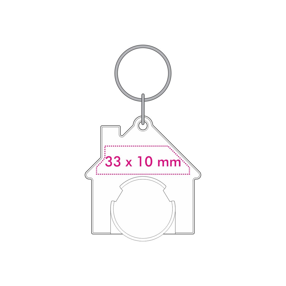 Houder achterzijde (3,3 x 1 cm)