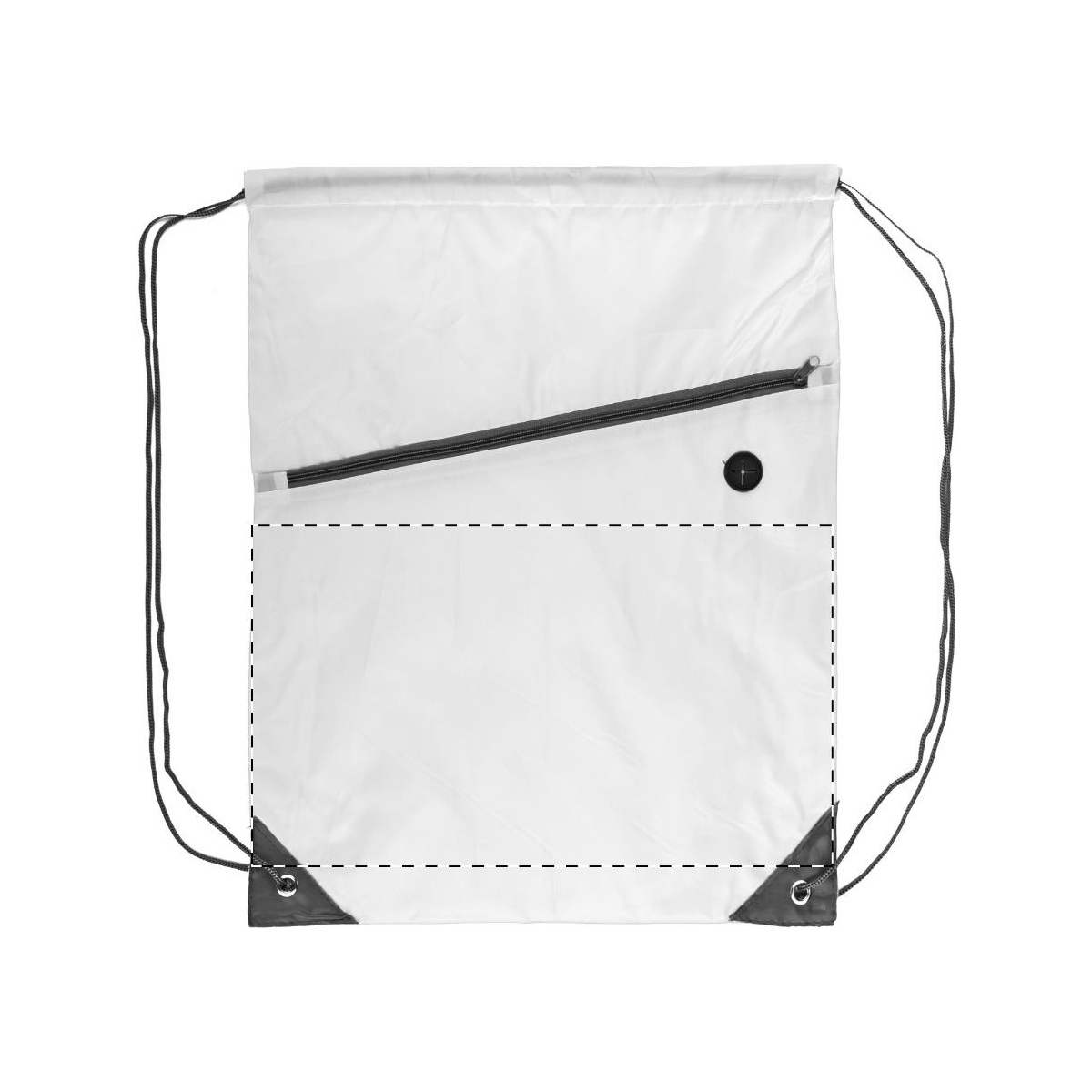 Voorkant onder de rits (20 x 20 cm)