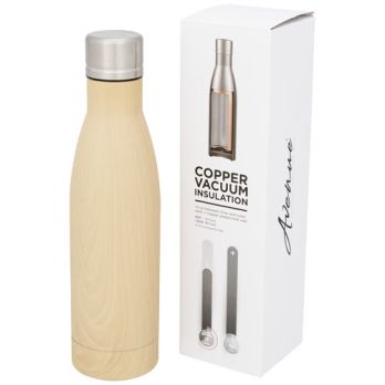 Vasa 500 ml houtlook koperen vacuum geïsoleerde fles