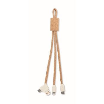 CABIE 3in1 oplaadkabel kurk