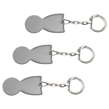 Winkelwagenmunt van gerecycled materiaal met schakelketting en ring  