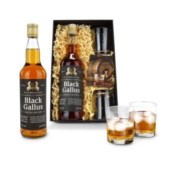 Geschenkset: Zwarte Gallus whisky