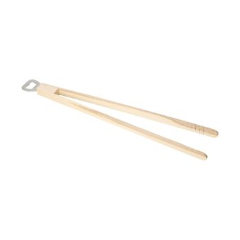 Houten grilltang "Opener" met flesopener, 43 cm