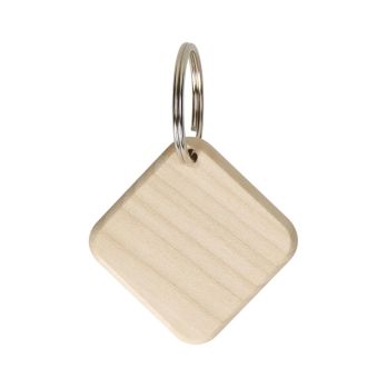 Houten sleutelhanger "Esdoorn" hoekig