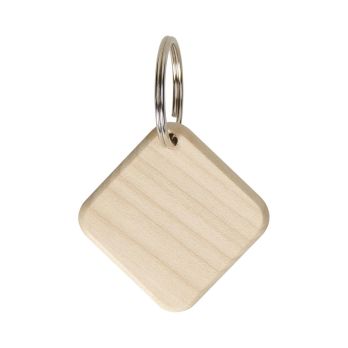 Houten sleutelhanger "Esdoorn" hoekig