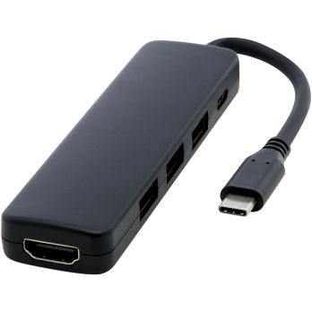 Loop multimedia-adapter van gerecycled RCS-kunststof USB 2.0-3.0 met HDMI-aansluiting