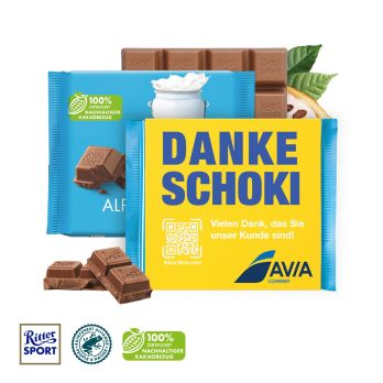 Ritter SPORT met promotiebanderol, 100 g