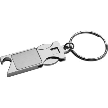 Metalen sleutelhanger met boodschappenchip