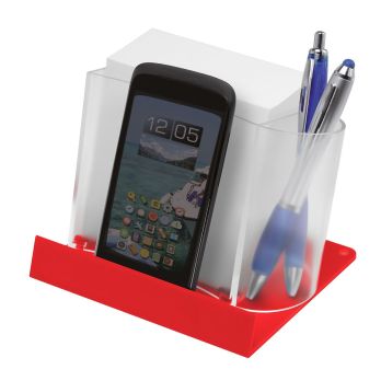 Smartphone-/Tabletstandaard met notitiedoos  