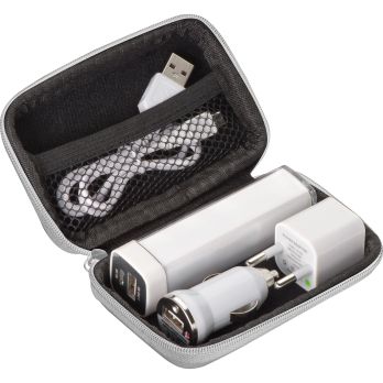 Reisset powerbank, EU-stekker en USB-oplader