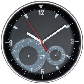 Moderne wandklok met hygrometer en thermometer