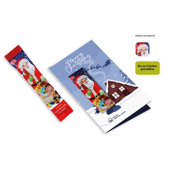 Kerstkaart met chocolade lolly kerst