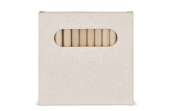 12 Buntstifte in einer Schachtel aus recyceltem Milchkarton, ecru