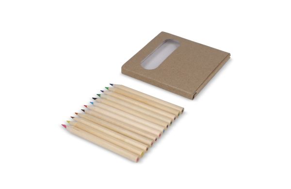 12 Buntstifte in Kraftbox, natur