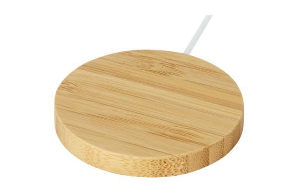 Atra 10 W magnetisches kabelloses Bambus Ladepad - beige 