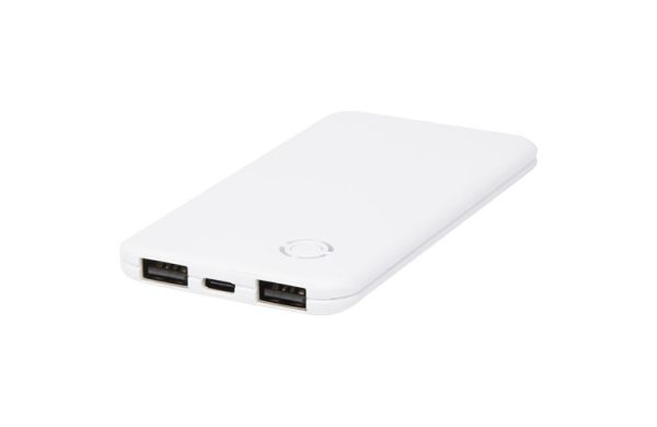 Slender 4000 mAh flache Dual Powerbank - weiss 
