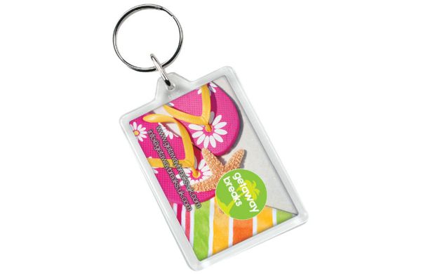 Vito rechteckiger C1 Schlüsselanhänger - transparent klar 