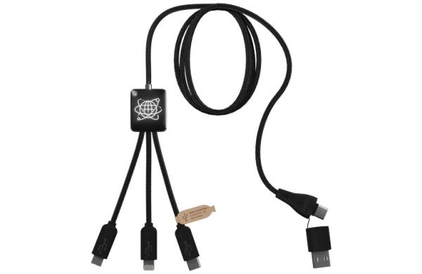 SCX.design C45 5-in-1 rPET-Ladekabel mit Datentransfer - schwarz 