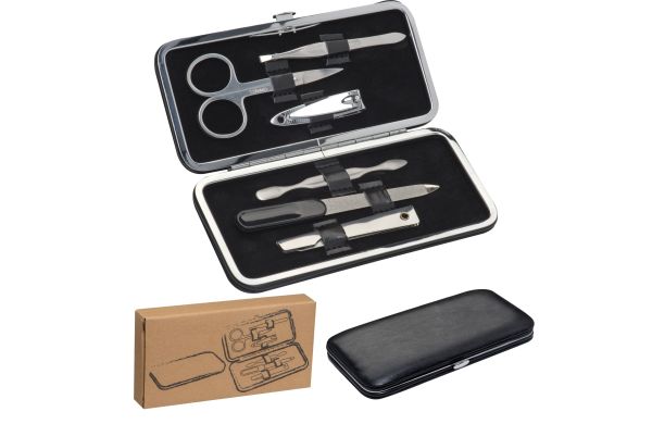 7 teiliges Manikürset - schwarz