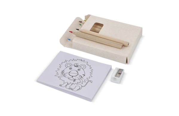 8-teiliges Malset in einer Schachtel aus recyceltem Milchkarton, ecru