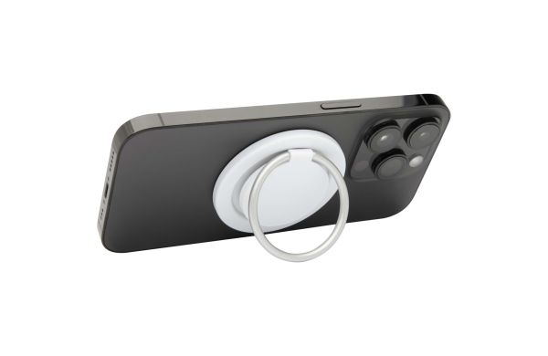Albali Magnetische Smartphonehalterung  aus recyceltem Kunststoff mit Ringständer, weiss