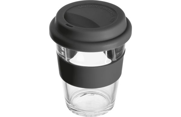 Becher aus Glas, 300ml - schwarz