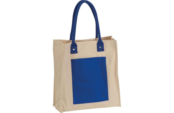 Canvas-Shopper-mit-langen-Henkeln-blau