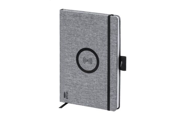 Charbuk Notizbuch mit Wireless-Charger, grau