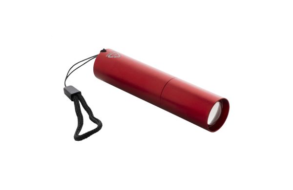 Chargelight Tone wiederaufladbare Taschenlampe aus recyceltem Aluminium, rot