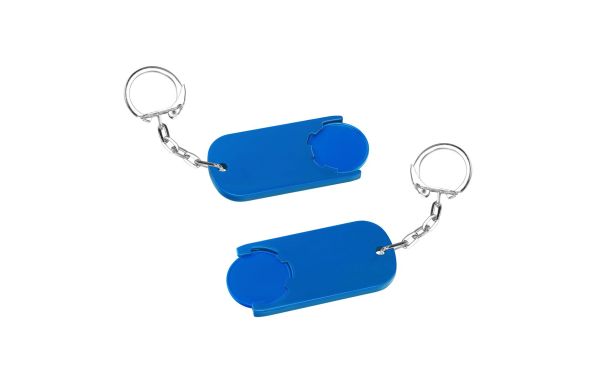 Chiphalter mit 1Euro-Chip_ Kettengliedern und Ring Alpha_ blau-blau
