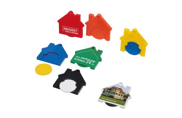 Chiphouder met 1€-muntje "Huis"