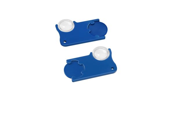 Chiphalter mit 1Euro-Chip und Lupe_ blau-blau
