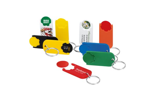 Chiphouder met 1€-muntje en ring "Alpha"