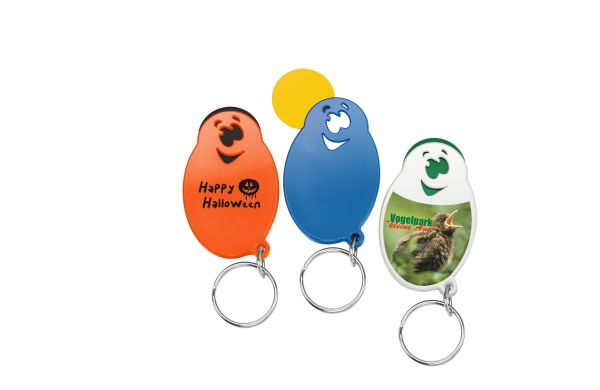 Chiphouder met 1€-muntje en ring "Gezicht"