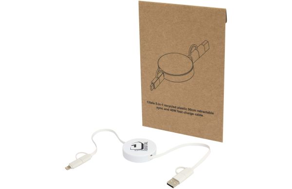 Citala 90 cm 5-in-1 kabel van gerecycled kunststof voor dataoverdracht en 40W snelladen