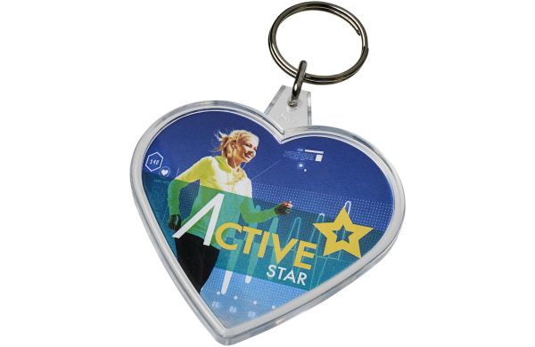 Combo Schlüsselanhänger in Herzform, weiss